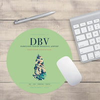 Thumbnail for Dubrovnik Ruđer Bošković Airport (DBV) design on light green round mouse pad