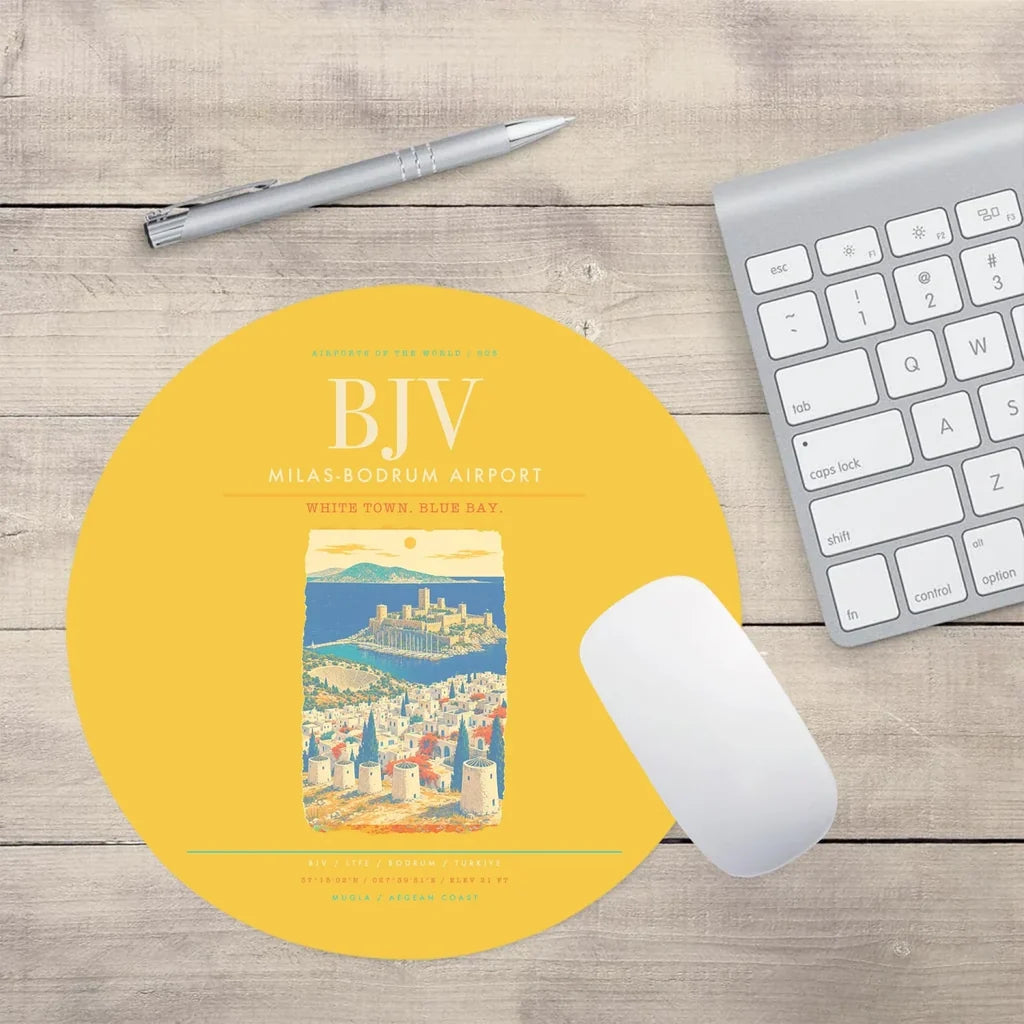 Milas-Bodrum Airport BJV Mouse-Pad Round - Yellow