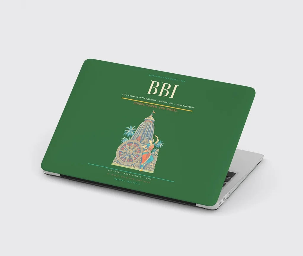 Biju Patnaik International Airport (BBI) design on green MacBook case
