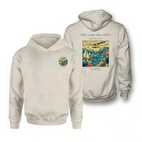 Thumbnail for VINTAGE G4039 - The Lake Regatta - Double-Side Hoodie design on khaki double side