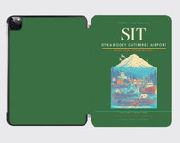 Thumbnail for Sitka Rocky Gutierrez Airport (SIT) design on green ipad tablet case