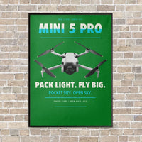 Thumbnail for DJI Mini 5 Pro vertical canvas print - framed - green background
