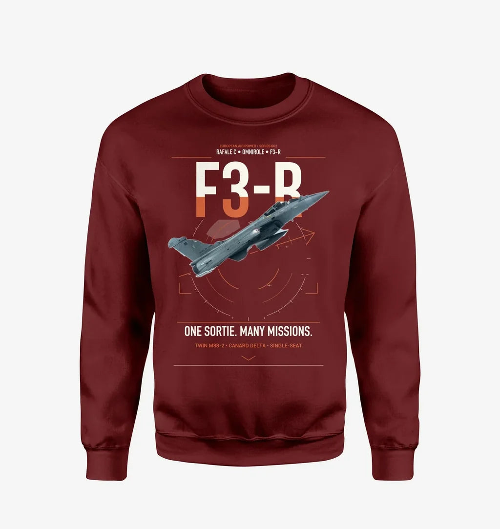 Dassault Rafale C — F3-R standard design on wine red sweatshirt