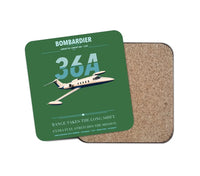 Thumbnail for Bombardier Learjet 36A design on green 1 piece coaster
