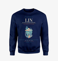 Thumbnail for Milano Linate Airport LIN Sweatshirt - Navy Blue