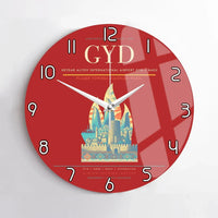 Thumbnail for Heydar Aliyev International Airport (GYD) design on red no frame wall clock