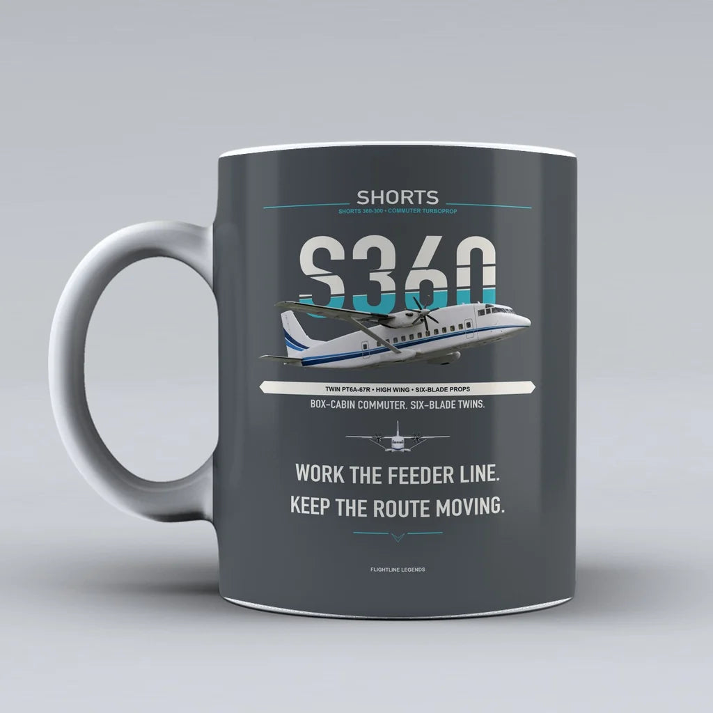 360-300 Mug design on gray shorts