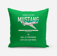 Thumbnail for Cessna Citation Mustang design on green pillow