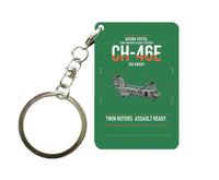 Thumbnail for Boeing Vertol CH-46E Sea Knight design on green designed key chain, double-side print