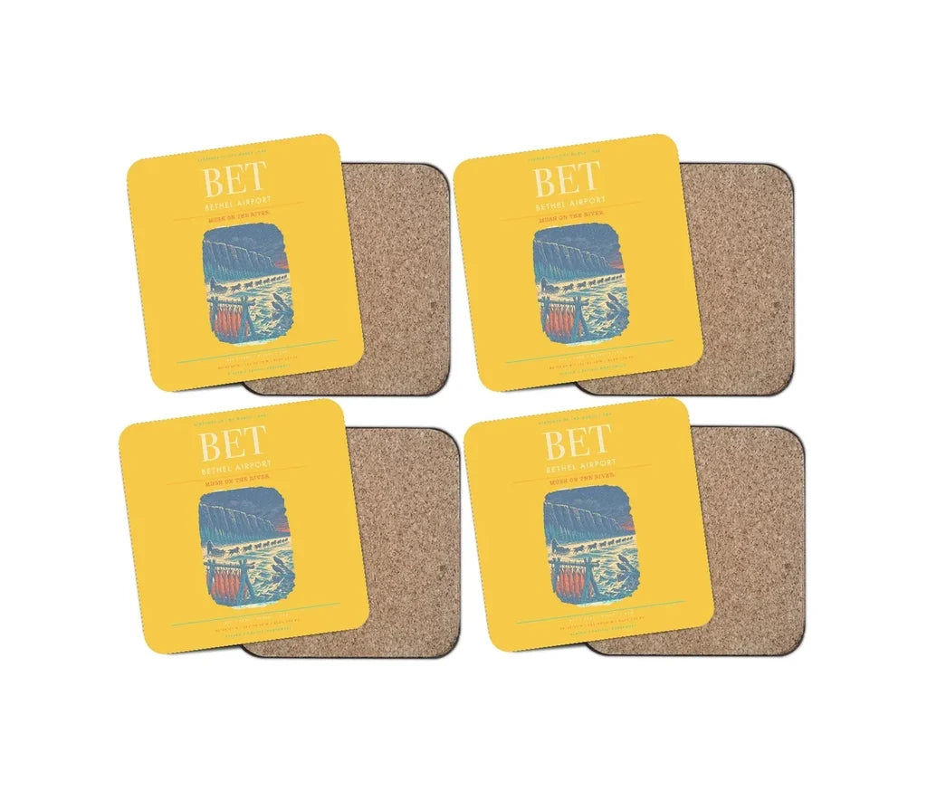 Bethel Airport BET Coaster 4-Pieces-Set - Yellow
