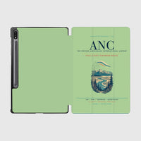 Thumbnail for Ted Stevens Anchorage International Airport (ANC) design on light green samsung tablet tablet case