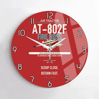 Thumbnail for Air Tractor AT-802F Fire Boss design on red no frame wall clock