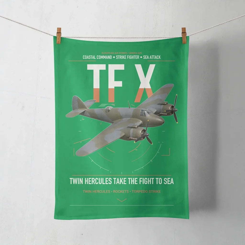 Bristol Beaufighter TF X design on green towel