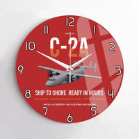 Thumbnail for C-2A Greyhound design on red no frame wall clock
