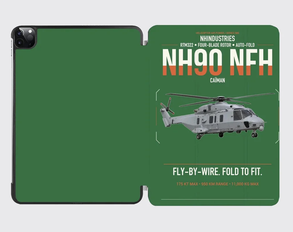 NHIndustries NH90 NFH Caïman design on green ipad tablet case