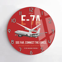 Thumbnail for E-7A Wedgetail design on red no frame wall clock