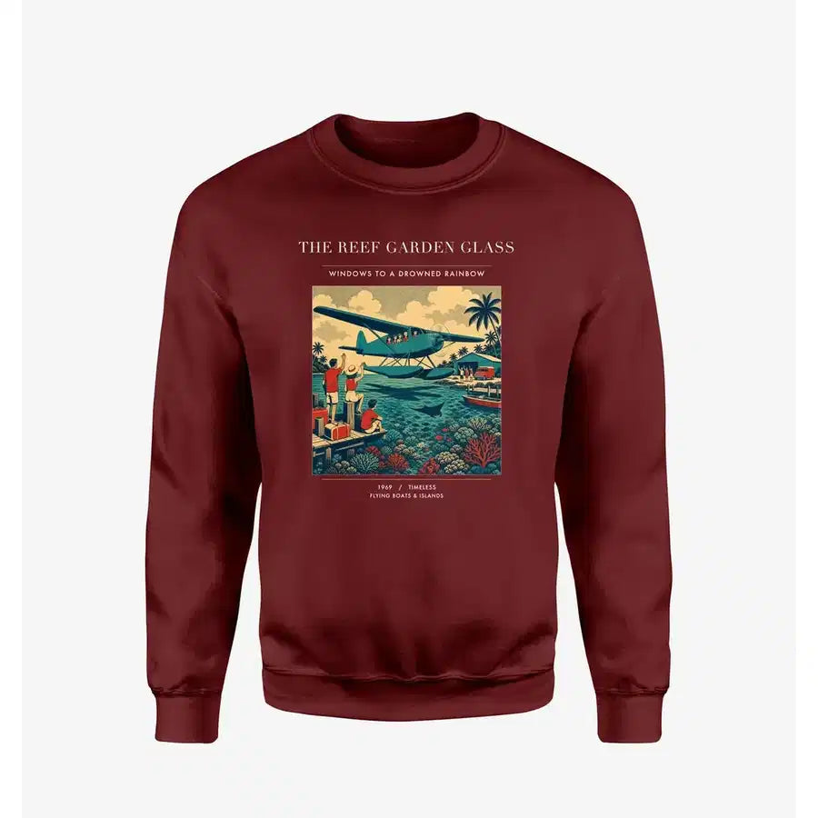 VINTAGE G4410 - The Reef Garden Glass - Designed Sweatshirts design on winered