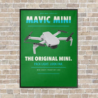 Thumbnail for DJI Mavic Mini vertical canvas print - framed - green background