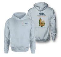 Thumbnail for Mannheim City Airport (MHG) design on light blue double-side hoodie