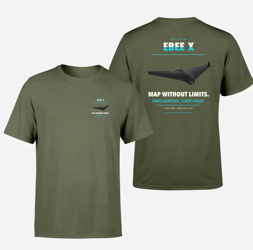 AgEagle eBee X design on green army t shirt