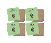 Thumbnail for Almaty International Airport (ALA) design on light green 4 pieces set coaster
