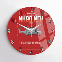 Thumbnail for NHIndustries NH90 NFH Caïman design on red no frame wall clock