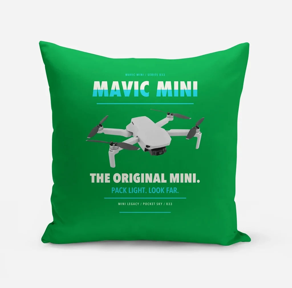 DJI Mavic Mini design on green pillow