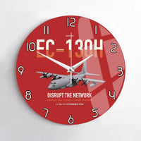 Thumbnail for EC-130H Compass Call design on red no frame wall clock