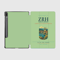 Thumbnail for Zurich Airport (ZRH) design on light green samsung tablet tablet case