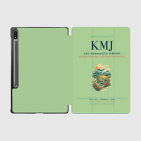 Thumbnail for Aso Kumamoto Airport (KMJ) design on light green samsung tablet tablet case
