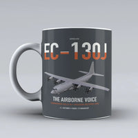Thumbnail for EC-130J Commando Solo III design on gray ceramic mug, double-side print