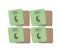 Thumbnail for Prince Mohammad Bin Abdulaziz International Airport (MED) design on light green 4 pieces set coaster