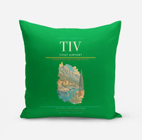 Thumbnail for Tivat Airport (TIV) design on green pillow