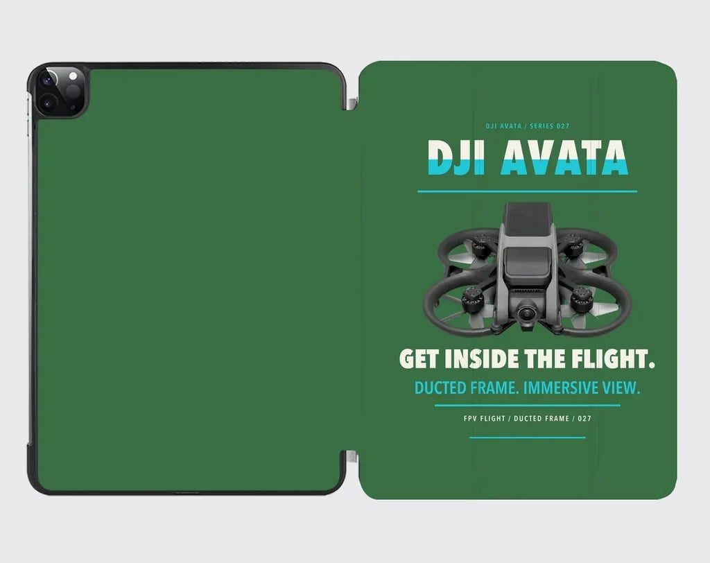 DJI Avata design on green ipad tablet case