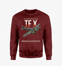 Thumbnail for Bristol Beaufighter TF X design on wine red sweatshirt