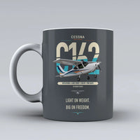 Thumbnail for Cessna 162 Skycatcher design on gray ceramic mug, double-side print
