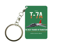 Thumbnail for T-7A Red Hawk design on green designed key chain, double-side print