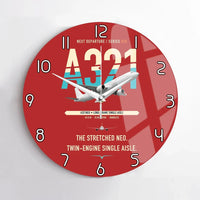 Thumbnail for Airbus A321neo design on red no frame wall clock