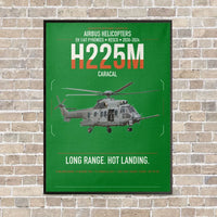 Thumbnail for Airbus Helicopters H225M Caracal vertical canvas print - framed - green background