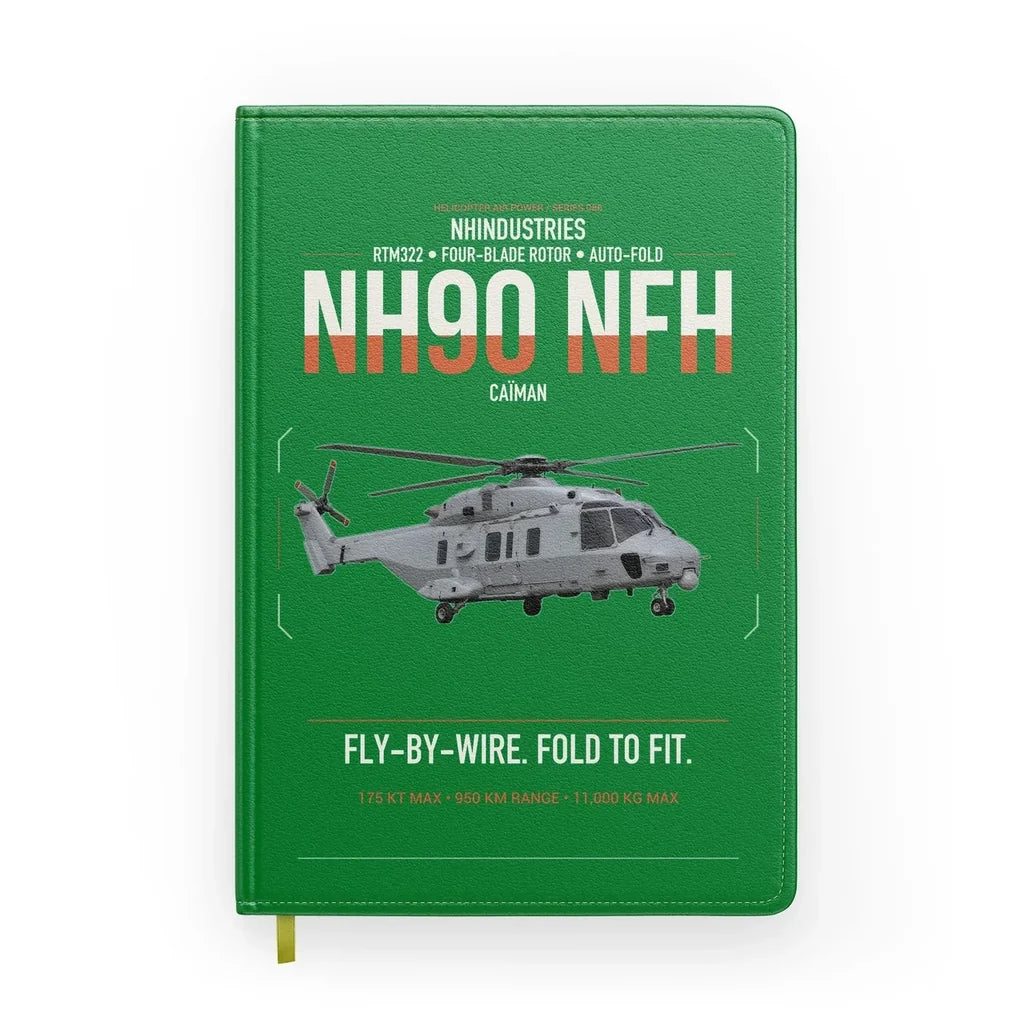 NHIndustries NH90 NFH Caïman design on green notebook
