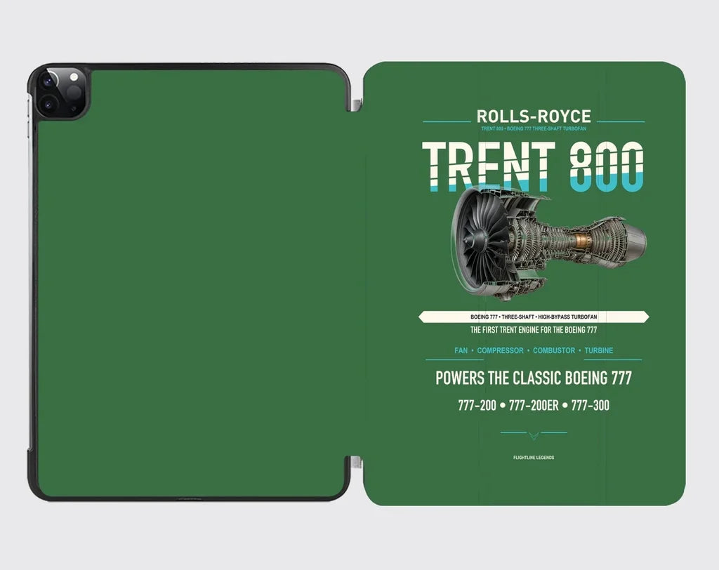 TRENT 800 design on green ipad tablet case