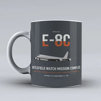 Thumbnail for E-8C Joint STARS design on gray ceramic mug, double-side print
