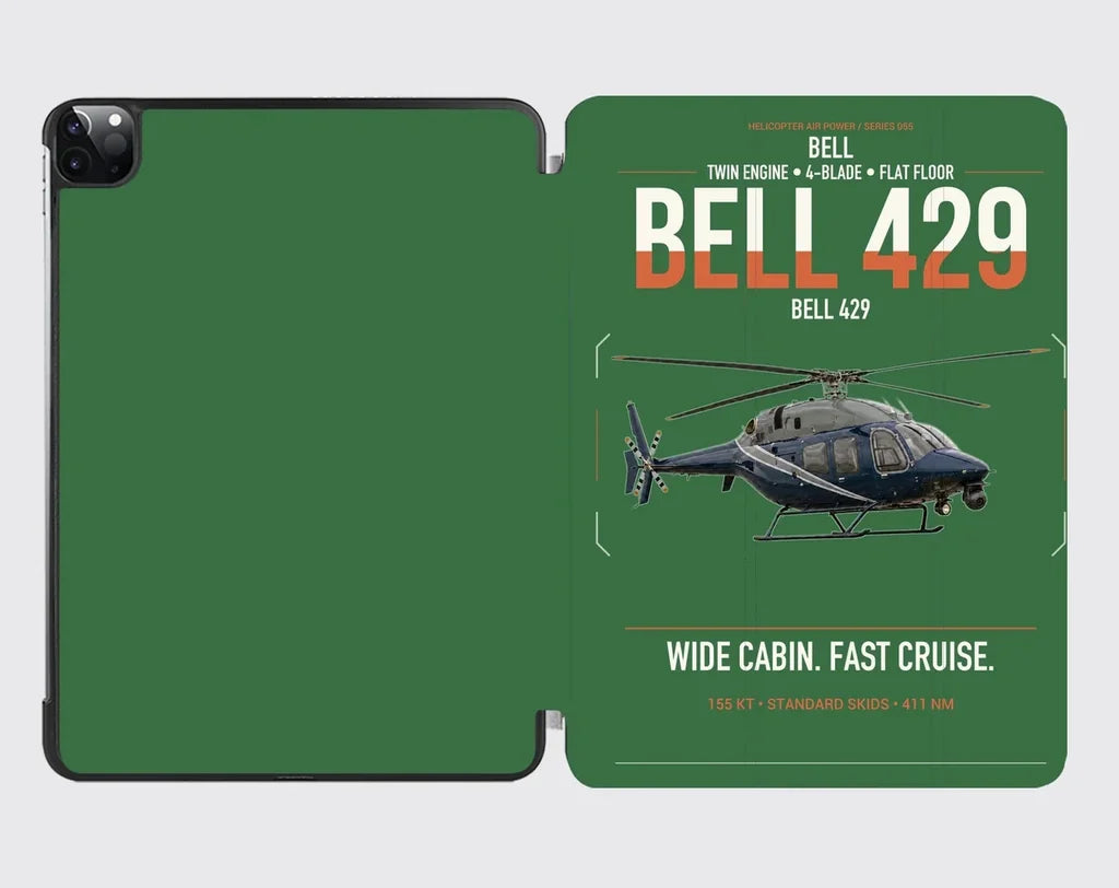 Bell 429 design on green ipad tablet case