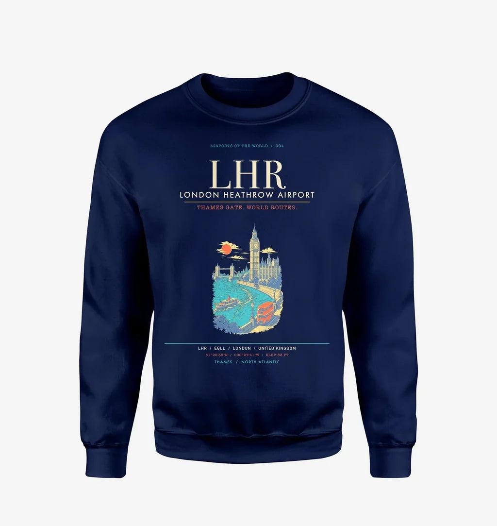 London Heathrow Airport LHR Sweatshirt - Navy Blue
