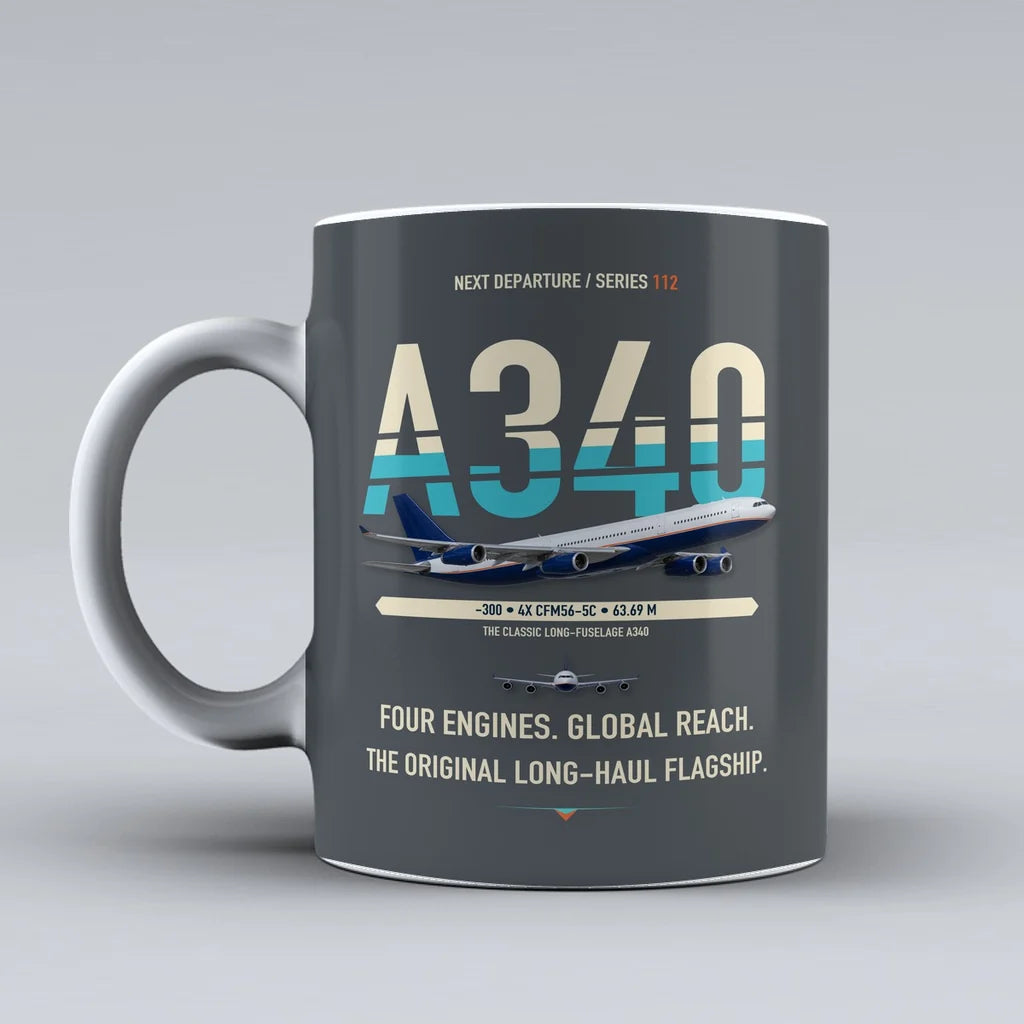 A340-300 Mug design on gray airbus