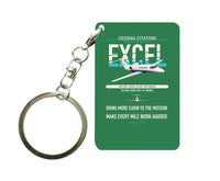 Thumbnail for Cessna Citation Excel design on green designed key chain, double-side print