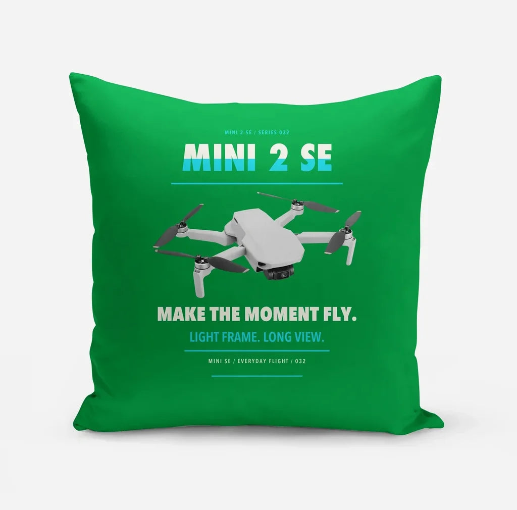 DJI Mini 2 SE design on green pillow