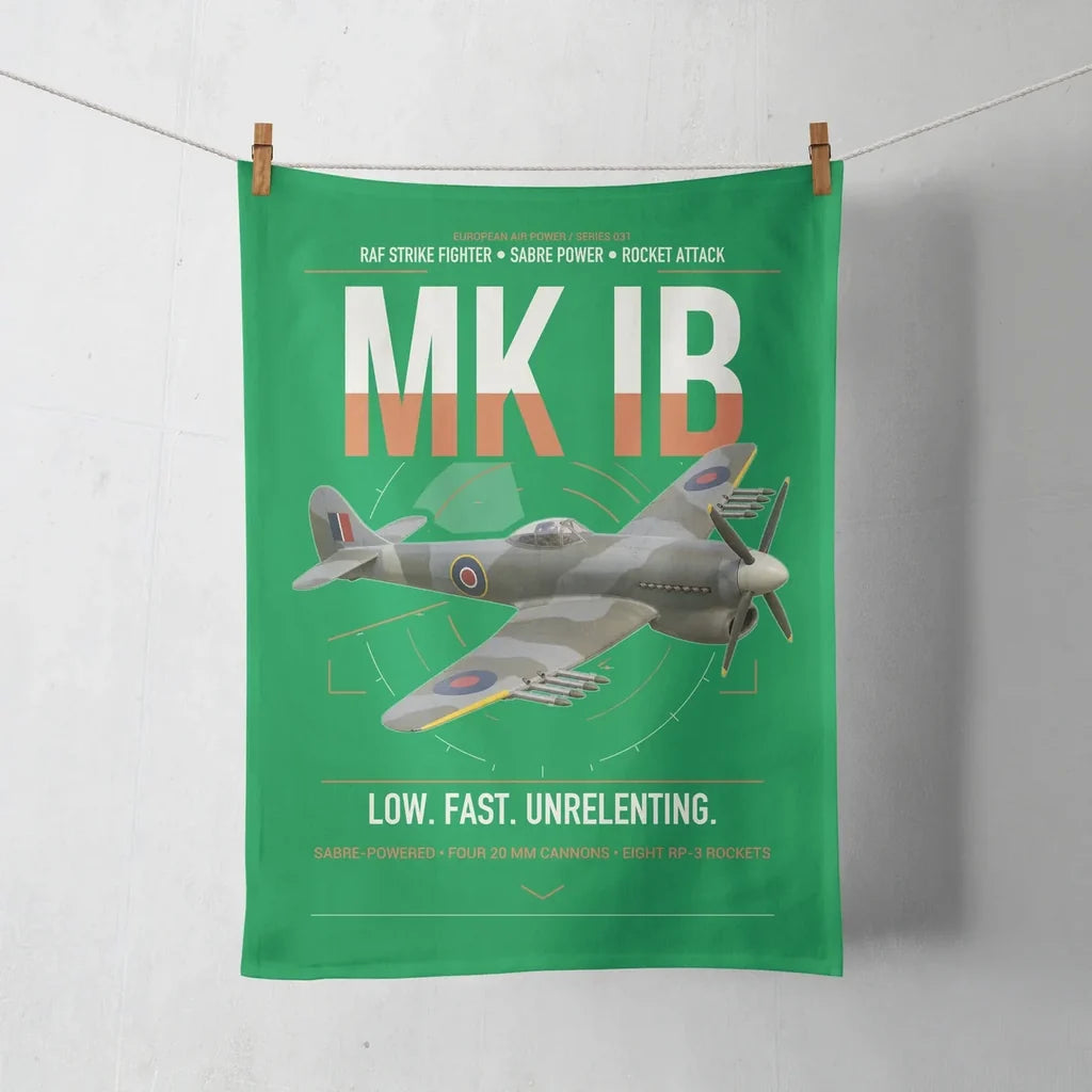 Hawker Typhoon Mk IB design on green towel