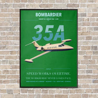 Thumbnail for Bombardier Learjet 35A vertical canvas print - framed - green background