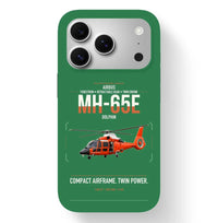 Thumbnail for Airbus MH-65E Dolphin design on green magsafe iphone case, for iPhone 17 Pro